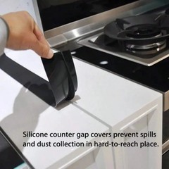 Clearance Silicone Stove Gap Cover, Heat Resistant, Easy Clean, Black 21 inch