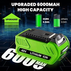 40V 6Ah For Greenworks G-MAX Lithium Battery 29472 29462 29252 20202 40 Volt