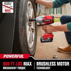 900 Ft-lbs Cordless Impact Wrench, 1/2 Inch Impact Gun Compatible MilWauke 18…