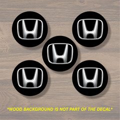 Honda Wheel Center Cap Overlay x5, Vinyl Decal Sticker