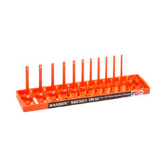 Hansen Global 1/4″ Drive Socket Tray Holder Set Metric SAE Standard Deep Orange