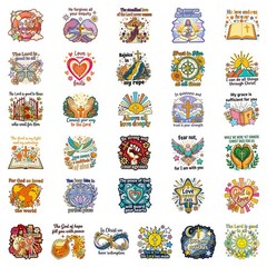 56PCS Christian Jesus Faith Stickers Waterproof PVC Bible Quote Vinyl Decals