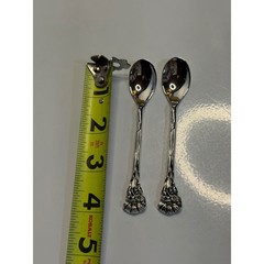 VTG Silverplate Coffee Spoon Set Silver Floral Rose Bud Ornate Demitasse 4.25in