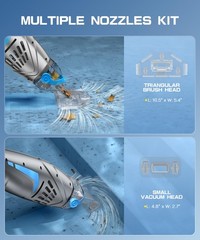 UIRWAY V3 Pool Vacuum for Above Ground Pools Upgraded 26.5 GPM High Powerful