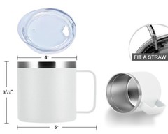 16oz Stainless Steel Mug Sip Lid Vacuum Double Wall Insulated Coffee Tumbler
