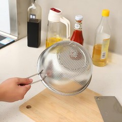 Stainless Steel Basin Colander Handle Strainer Resting Feet 7.68 In PC