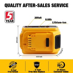 1-6 Pack 20V For DeWalt 20 Volt Max 8.0AH Lithium Ion Battery DCB206-2 DCB201