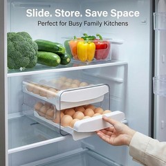 Zagtag Egg Holder for Fridge 2 Tier 40 Egg Organizer Clear Storage Tray