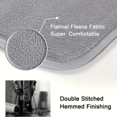 Embossed Bathroom Bath Mat Non Slip Absorbent Thick Sponge Rug 50x80cm Gray