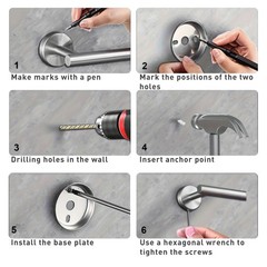 10 PCS Brushed Nickel Bathroom Hardware Towel Bar Set Bathroom Accessories Set