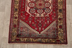 Red Traditional Geometric Area Rug 4×6 Hand-knotted Wool Carpet for Any Room