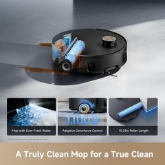 DREAME Aqua10 Roller Black Robot Vacuum 30,000Pa Suction｜Certified Refurbished