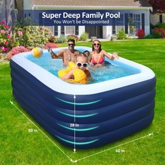 Eisenfuer Inflatable Pool For Kids And Adults No Collapse 100 X 60 X 30