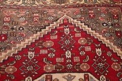 Red Traditional Geometric Area Rug 4×6 Hand-knotted Wool Carpet for Any Room