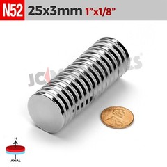 25mm x 3mm N52 Super Strong Round Disc Rare Earth Neodymium Magnet 25x3mm