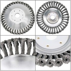 New 10 Inch Steel Wire Wheel Brush Grass Trimmer Head Weed With Adapter Kit