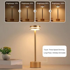 Cordless Table Lamp Portable Battery Powered LED Desk Lamps USB Rechargeable US