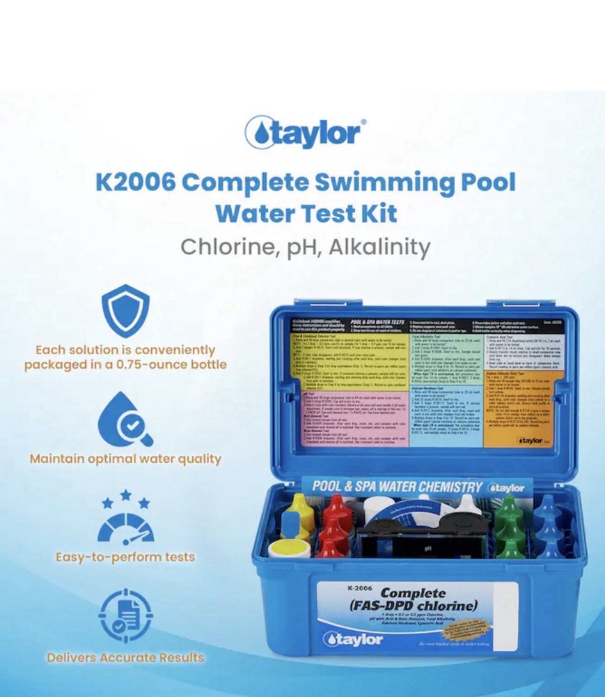 Taylor K-2006 FAS-DPD Pool Water Test Kit Chlorine pH Alkalinity Calcium