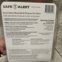 Safe-T-Alert 35-742-WT White Flush Mount Propane Carbon Monoxide Gas Alarm