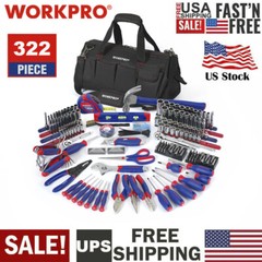 WORKPRO 322-Pieces Home Repair Tool Kits Basic Household Hand Tool With Tool Bag