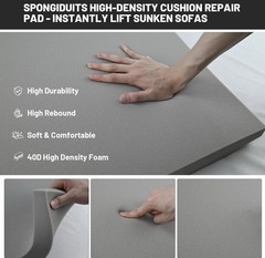 2 Couch Cushion Support for Sagging Seat 20″ X 20″ High Density Curved Foam Sofa