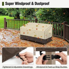 MR.COVER Waterproof Outdoor Couch Cover, Heavy Duty Patio Sofa Cover Brown Khaki