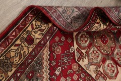 Red Traditional Geometric Area Rug 4×6 Hand-knotted Wool Carpet for Any Room