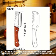2 PCS 3-in-1 Multifunctional Vegetable Peeler with Wooden Handle,Julienne Slicer