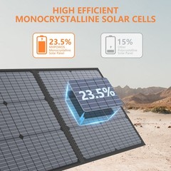 MHPOWOS 220W Portable Solar Panel Foldable IP67 7-in-1 Cable for Power Station
