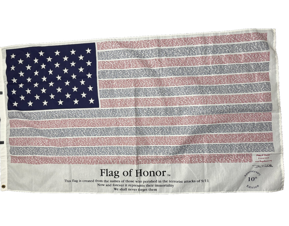 Flag of Honor 10th Anniversary 9/11 Memorial American Flag Tribute Banner USA