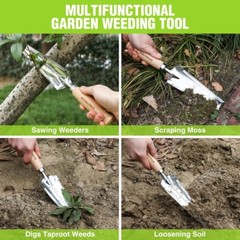 WORKPRO 12.5″ Weeder Puller Tool 4-in-1 Garden Trowel Hori Hori Garden Knife NEW