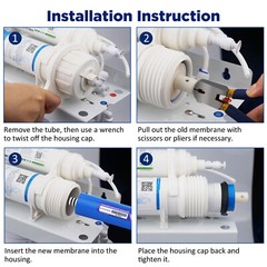 50 Pack 150 GPD RO Membrane Under Sink Drink Reverse Osmosis System Water Filter