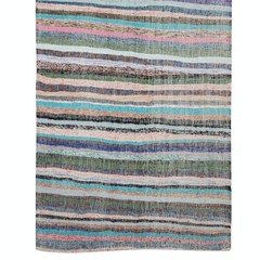 4.6×25 ft Colorful Vintage Turkish Long Runner Rug, Flat-Weave Hallway Kilim