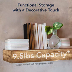 American Art Decor 24.25 In. W X 8.25 In. D Brown MDF Floating Wall Shelf Decora