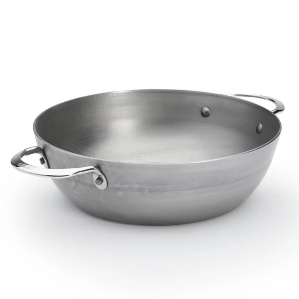 De Buyer Mineral B 9.5-Inch Carbon Steel Country Fry Pan with Two Handles