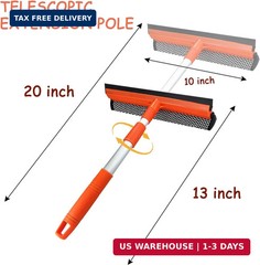 Windshield Cleaner Tool 2 in 1 Car Window Squeegee with Extendable Handle