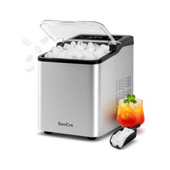 Ice Makers Countertop, 26.5Lbs/24H Ice Machine with 2 Sizes Bullet Ice, 9 Ice Cu