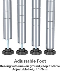 High Quality Rectangle Carbon Steel Metal 4-Shelf Storage Rack Silver New Style