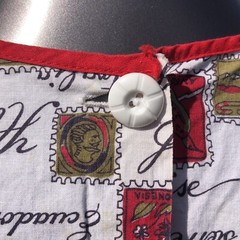 True Vintage Apron Smock HTF Countries Japan France Greece Ecuador Pockets Rare