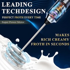 3in 1 Handheld Electric Whisk Mixer,Rechargeable 3 Speed Milk Frother Egg Beater