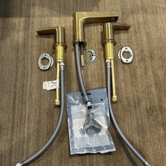 Kohler Wide Spread Taut Bathroom Sink Faucets Gold Finish New Open Box 2-Handle