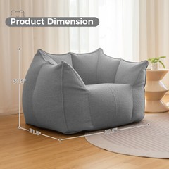Single/Loveseat Giant Bean Bag Chair Comfy Lounge Lazy Floor Sofa for Adults