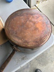 Copper Classic 3 Qt Copper Round Saucepan w/ Lid 8in Gas/Electric CC-3QT