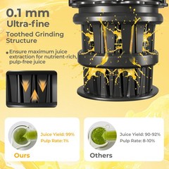 Cold Press Juicer with 5.3″ Feed Chute, 28oz Capacity, 43 RPM