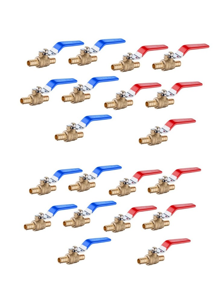 EFIELD 20PCS 1/2″ PEX FULL PORT SHUT OFF BALL BRASS VALVE HOT AND COLD NO LEAD