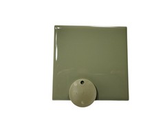 Avocado Green Ceramic Tile Shower Backsplash 4.25 in Subway Mid Century Modern