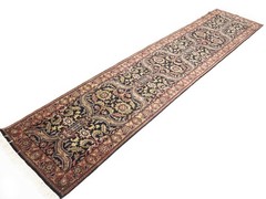 Agra Jaipur 3X12 Oriental Runner Rug Wool Hand-knotted Floral Hallway Carpet