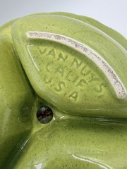 Vintage 60’s Lane & Co. California Chartreuse Green Divided Candy Nut Dish Bowl