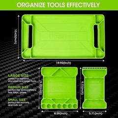 DuraTech Flexible Tool Tray 3PC Silicone Tool Holder for Household Storage Green