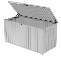 Keter 170 Gal. Resin Deck Box Large Indoor/Outdoor Storage, White